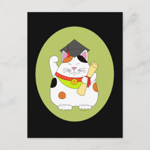 Carte Postale Faire-part Chat de la Chance diplômé
