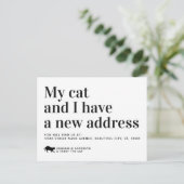 Carte Postale Faire-part Chat Moderne Nous Avons Déménagé Nouvelle Adresse (Debout devant)