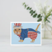 Carte Postale Faire-part Chat tigré orange Oncle Sam (Debout devant)