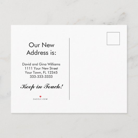 Carte Postale Faire-part Chats Nouvellement Installés (Dos)