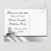 Carte Postale Faire-part Chaussure haute talon Enregistrer La Date (Dos)