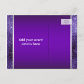 Carte Postale Faire-part Chaussure violet à talon élevé Enregistrer La Date (Dos)