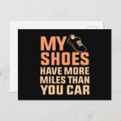 Carte Postale Faire-part Chaussures ayant plus de kilomètres demi-marathon (Devant / Derrière)
