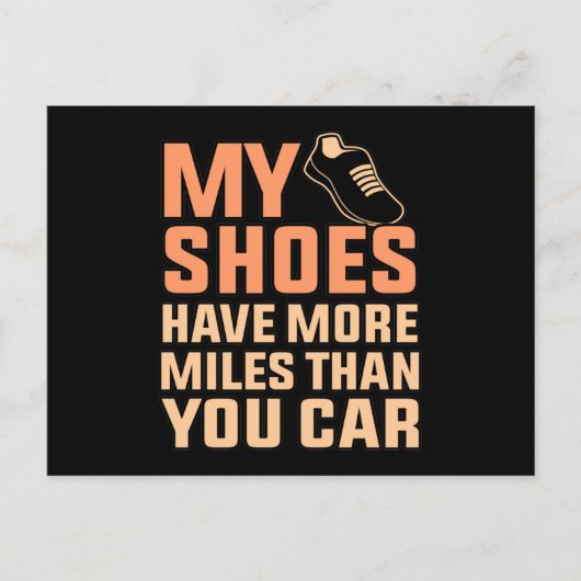 Carte Postale Faire-part Chaussures ayant plus de kilomètres demi-marathon (Devant)