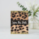 Carte Postale Faire-part Cheetah Leopard Poster de animal Gold Enregistrer  (Debout devant)