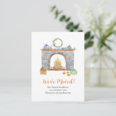 Carte Postale Faire-part Cheminée d'automne, Citrouilles, Citrouille épices (Debout devant)