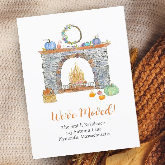 Carte Postale Faire-part Cheminée d'automne, Citrouilles, Citrouille épices