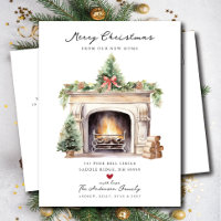 Cheminée d'hiver confortable en mouvement