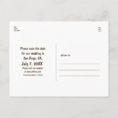 Carte Postale Faire-part Chêne Blanc Bois Rustique Enregistrer La Date Cart (Dos)