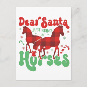 Carte Postale Faire-part Cher Père Noël, Apportez Juste Les Chevaux Drôle D