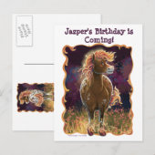 Carte Postale Faire-part Cheval de feu (Devant / Derrière)