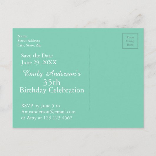 Carte Postale Faire-part Chevron 35e anniversaire Enregistrer la date Chois (Dos)