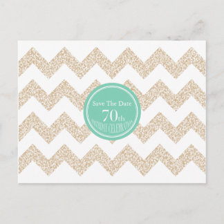Carte Postale Faire-part Chevron 70e anniversaire Enregistrer la date Chois