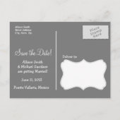 Carte Postale Faire-part Chevron gris foncé; Palme tropicale (Dos)