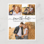 Carte Postale Faire-part Chic 3 Photo Collage Mariage Budget Enregistrer La (Devant)