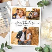 Carte Postale Faire-part Chic 3 Photo Collage Mariage Budget Enregistrer La