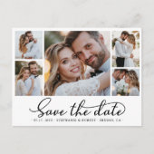 Carte Postale Faire-part Chic 5 Photo Collage Budget Mariage Enregistrer La (Devant)
