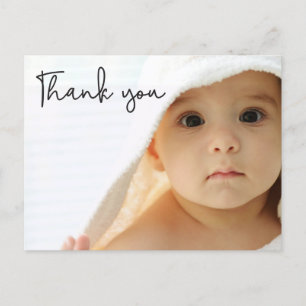 Carte Postale Faire-part Chic Baby Girl Nom photo personnalisé statistiques
