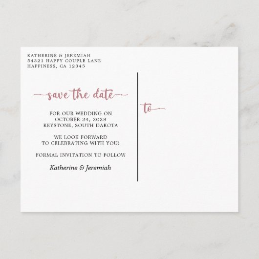 Carte Postale Faire-part Chic Black Rose Gold Parties scintillant Drives En (Dos)