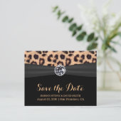 Carte Postale Faire-part Chic Bright Diamond Leopard Wedding Enregistrer la (Debout devant)