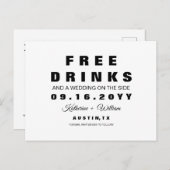 Carte Postale Faire-part Chic Funny Boissons sans alcool Mariage Sauvez la  (Devant / Derrière)