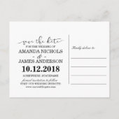 CARTE POSTALE FAIRE-PART CHIC GOLD SCRIPT ENREGISTRER LA DATE ANNONCE BLEU (Dos)