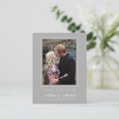 Carte Postale Faire-part Chic Gray Save the Date Photo de fiançailles (Debout devant)