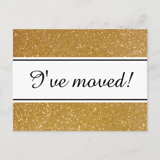 Carte Postale Faire-part Chic J'ai déplacé fausse parties scintillant or dé (Devant)