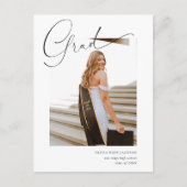 Carte Postale Faire-part Chic Moderne Calligraphie Photo Graduation (Devant)