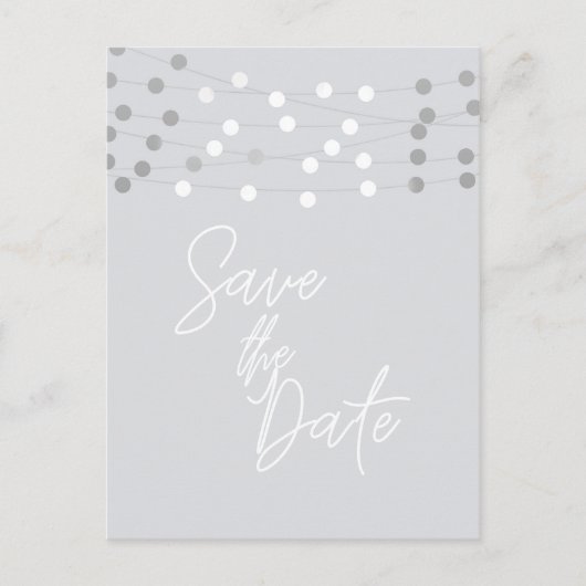 Carte Postale Faire-part Chic moderne Chic blanc Éclairer la date (Devant)