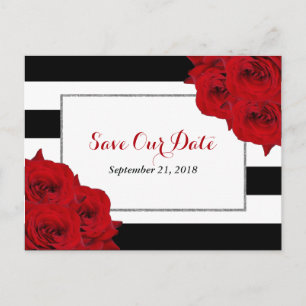 Carte Postale Faire-part Chic Moderne Luxe Mariage Collection - Roses rouge