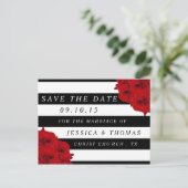 Carte Postale Faire-part Chic Moderne Luxe Mariage Collection - Roses rouge (Debout devant)