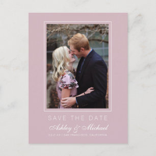 Carte Postale Faire-part Chic Pastel Purple Enregistrer la date Fiançailles