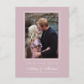 Carte Postale Faire-part Chic Pastel Purple Enregistrer la date Fiançailles (Devant)
