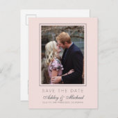 Carte Postale Faire-part Chic Pastel rose Enregistrer la date Fiançailles P (Devant / Derrière)