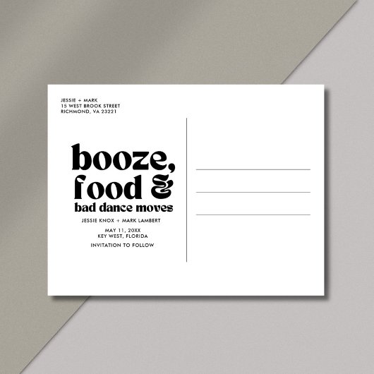 Carte Postale Faire-part Chic Photo de Mariage Save the Date