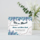 Carte Postale Faire-part Chic Rose Gold-Blue Eucalyptus (Debout devant)