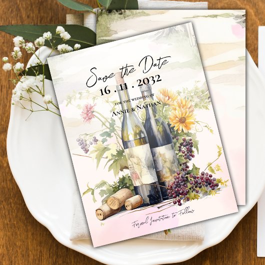 Carte Postale Faire-part Chic Rustic Winery Grapevine inspiré Mariage