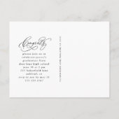 Carte Postale Faire-part Chic Script One Photo Graduation Party (Dos)