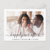 Carte Postale Faire-part Chic Script Photo Enregistrer La Date (Devant)