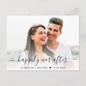 Carte Postale Faire-part Chic Script Photo QR Code Enregistrer La Date (Devant)