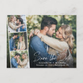 Carte Postale Faire-part Chic White Script photo mariage Enregistrer la dat (Devant)