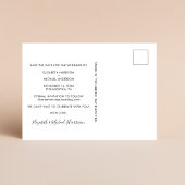 Carte Postale Faire-part Chic White Script photo mariage Enregistrer la dat