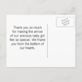 Carte Postale Faire-part Chic Zebra Fresh Mint Bow Baby shower Merci (Dos)