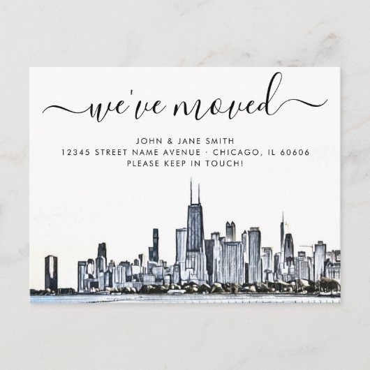 Carte postale Faire-part Chicago Moving (Devant)