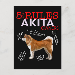 Carte Postale Faire-part Chien Akita   5 Règles du Propriétaire de Chien Ak