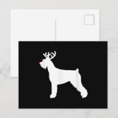 Carte Postale Faire-part chien de noël des rennes de schnauzer (Devant / Derrière)
