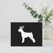 Carte Postale Faire-part chien de noël des rennes de schnauzer (Debout devant)