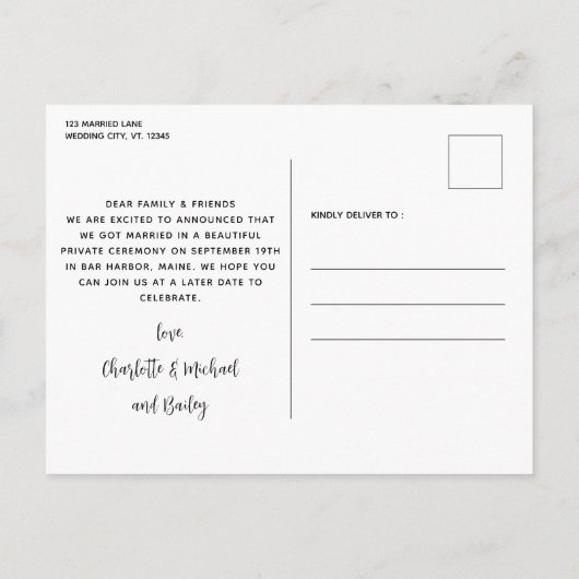 Carte Postale Faire-part Chien d'honneur marié Mariage de chien (Dos)