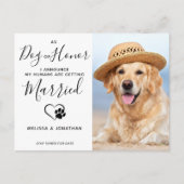 Carte Postale Faire-part Chien d'honneur moderne pour mariage et fiançaille (Devant)